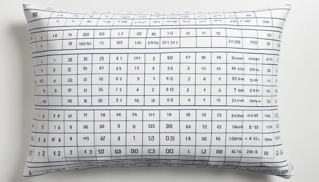 Detailed Dimensional Chart for Queen Pillow