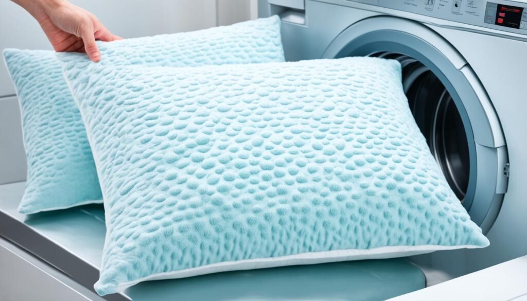 machine washing pillows preparation steps