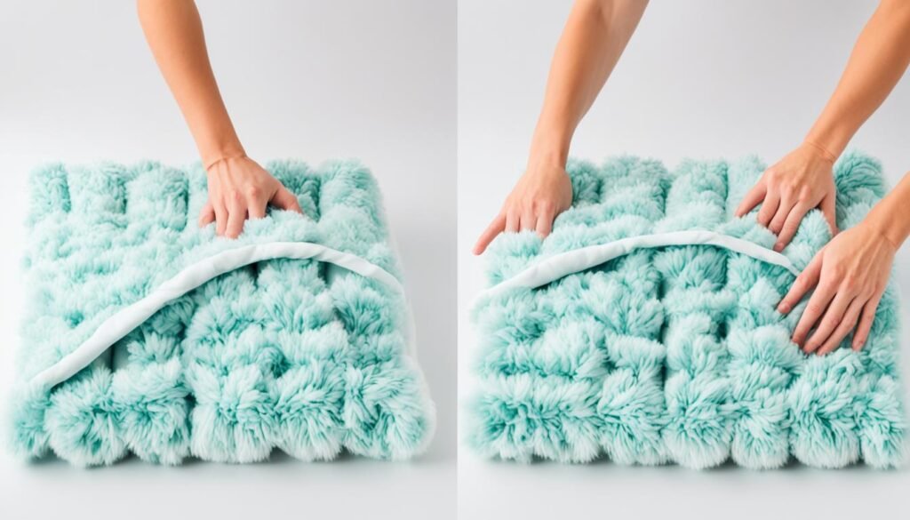 personalizing a folded blanket pillow