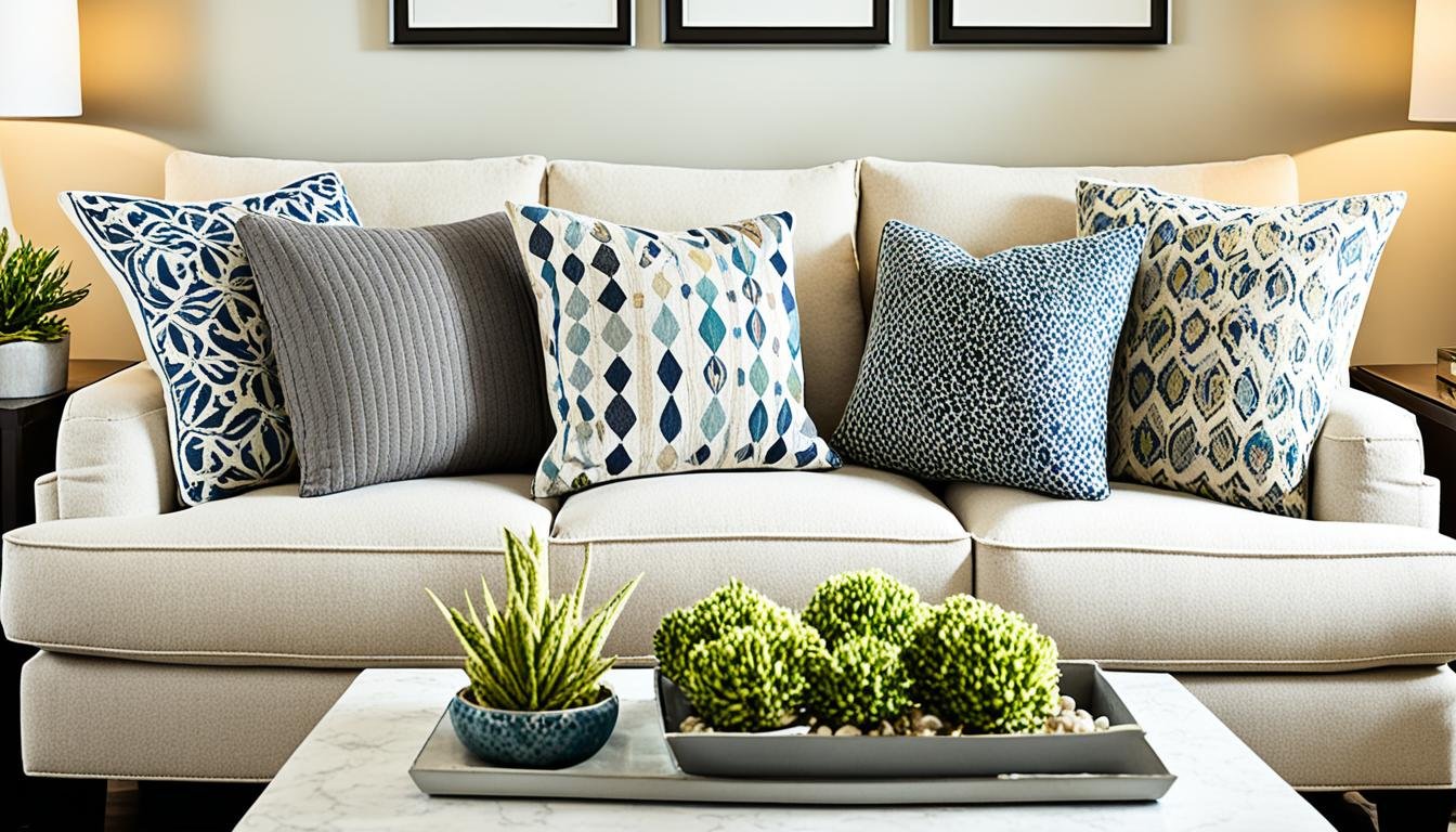 how to mix and match pillows on a sofa