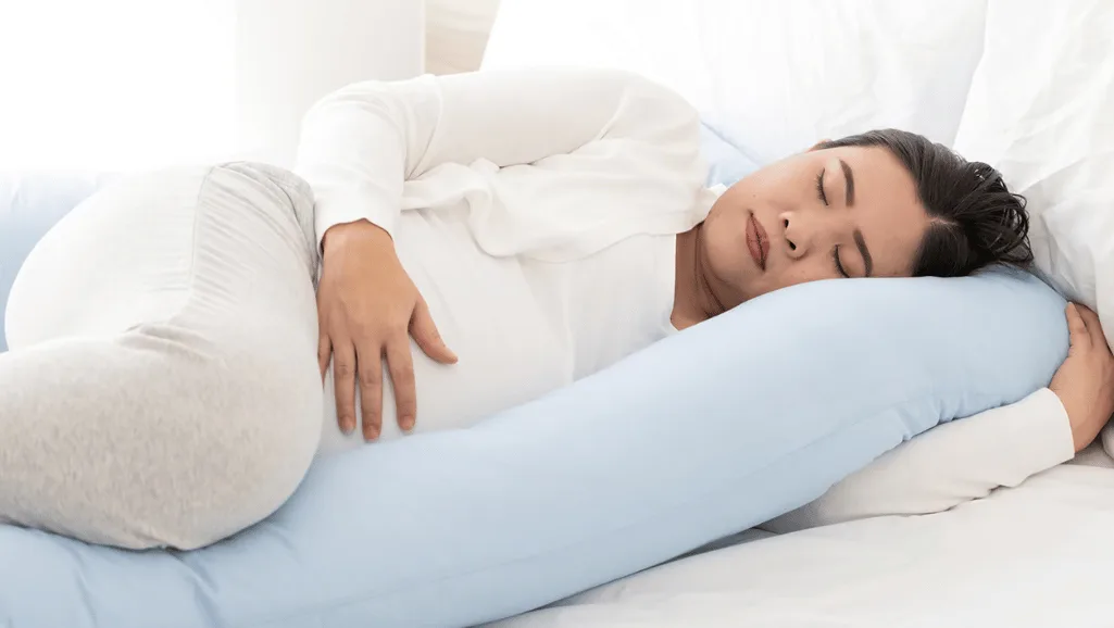 U-Shaped Maternity Pillow in Use
